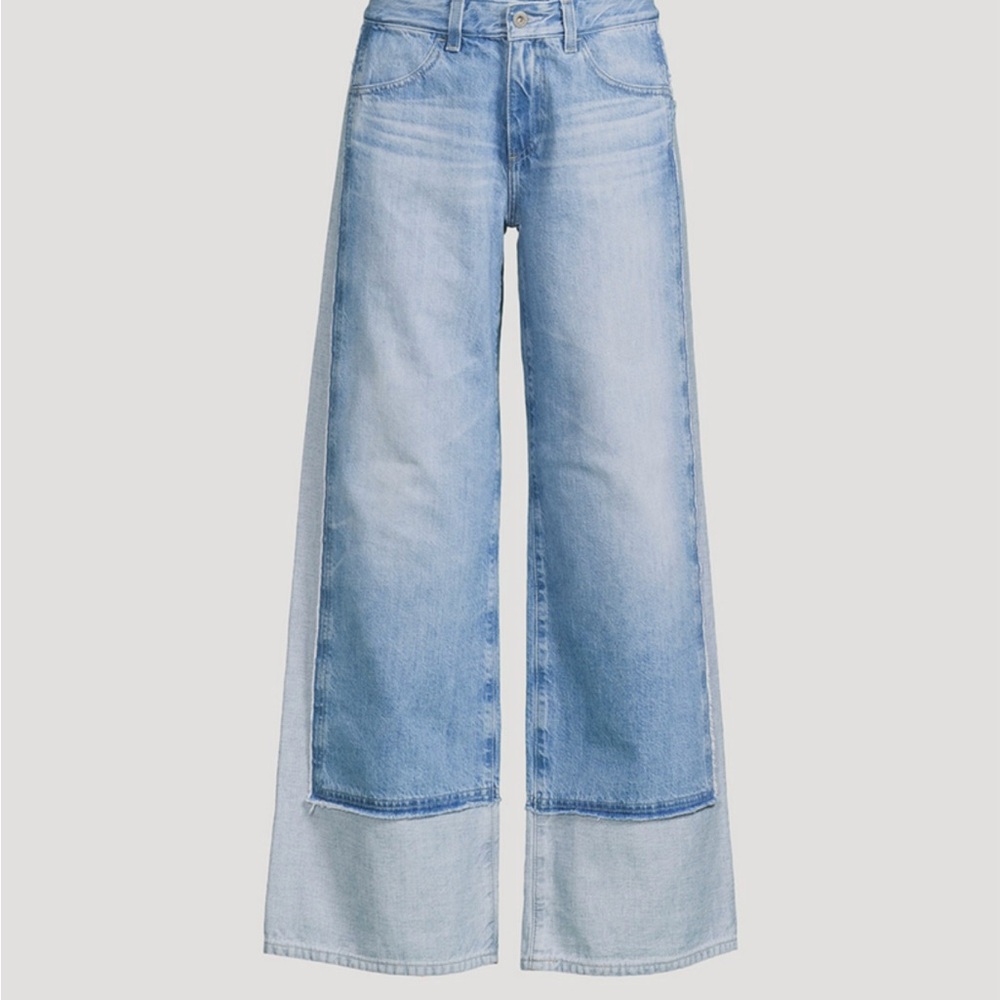 AG Adriano Goldschmied Blue Flare & Wide Leg 2 tone Jeans